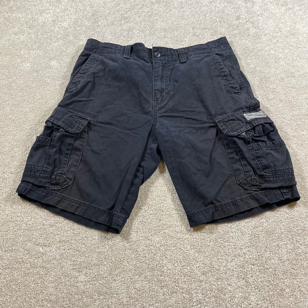 Unionbay Cargo Shorts Mens 34 Black Cotton Multi Pocket Outdoor Casual Relaxed
